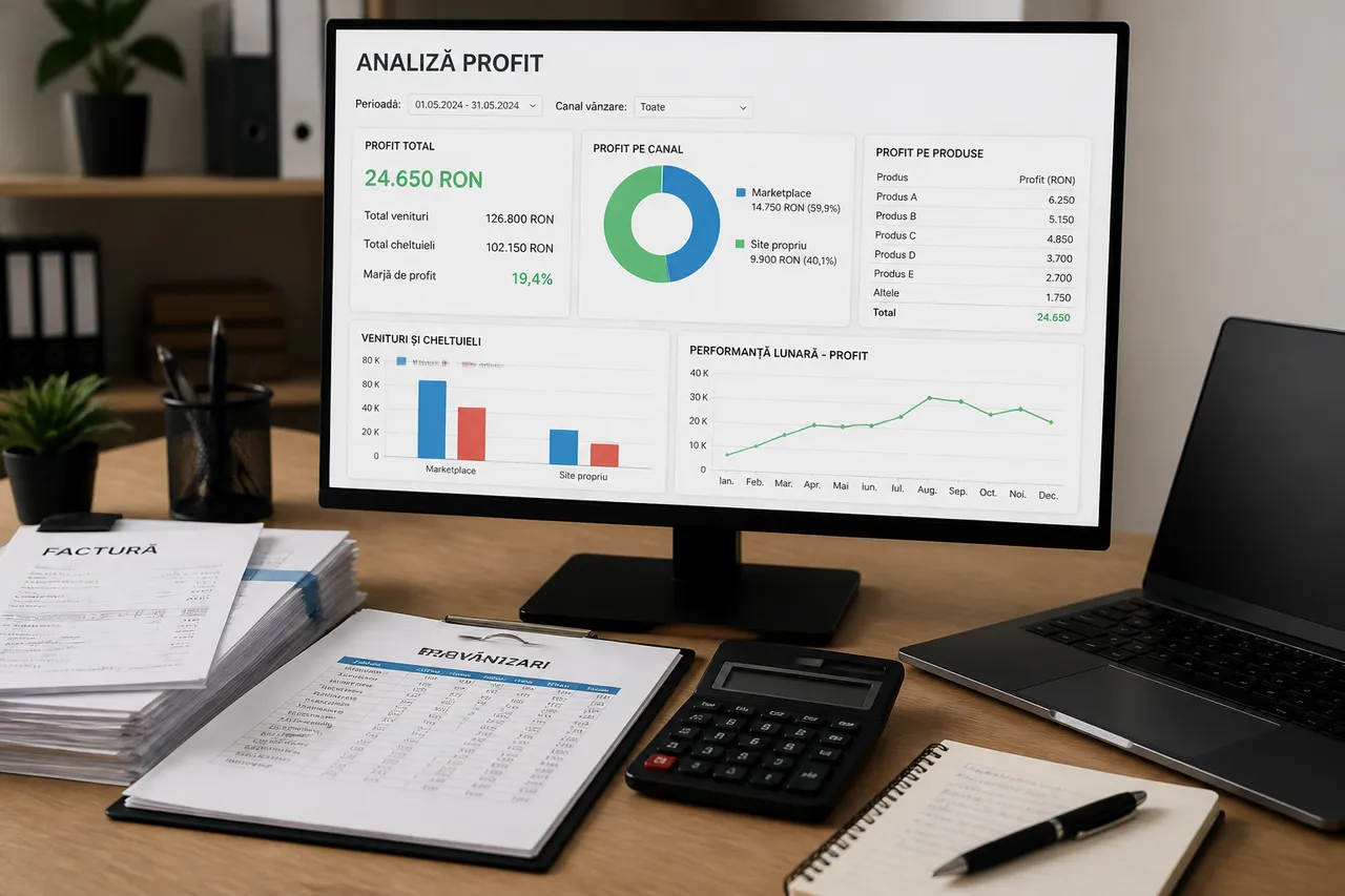 calcul marjă și comisioane ecommerce