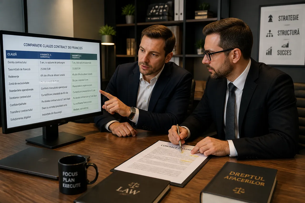 contract de franciză verificat juridic și financiar